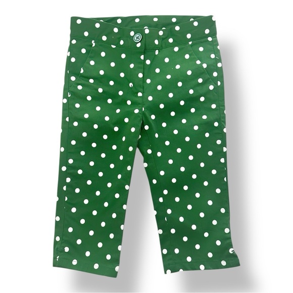 Janie & Jack | Kelly Green Cropped Polka Dot Pants (2T) 💚 - Picture 1 of 5